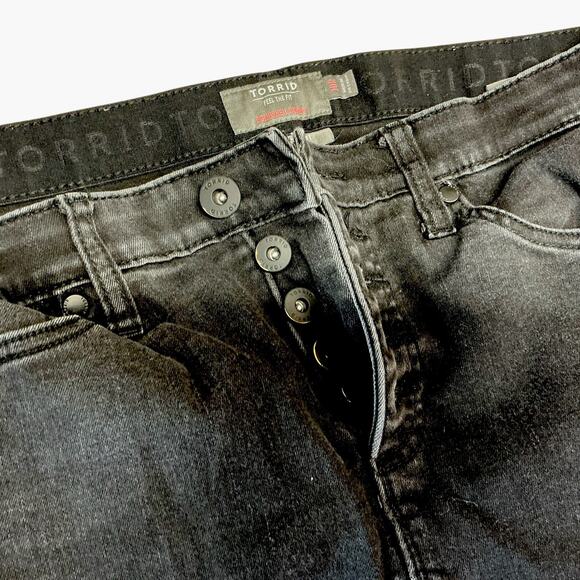 Torrid Bombshell Skinny Jeans Women Sz 10R Black Stretch Denim 30X 28 Super Soft - Picture 5 of 9